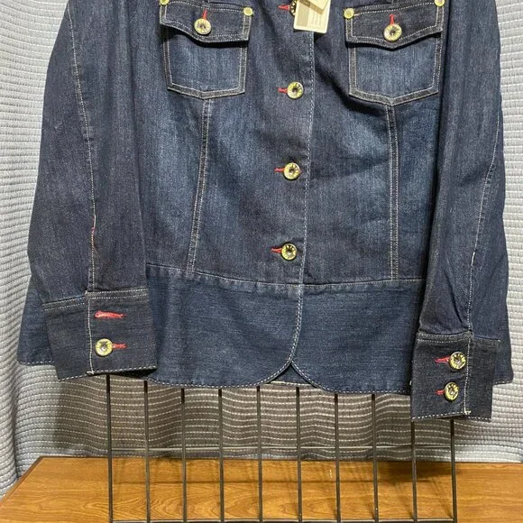 Womens CJ Banks Comfort Stretch Button Up Denim Jacket Size 2x - Picture 3 of 6